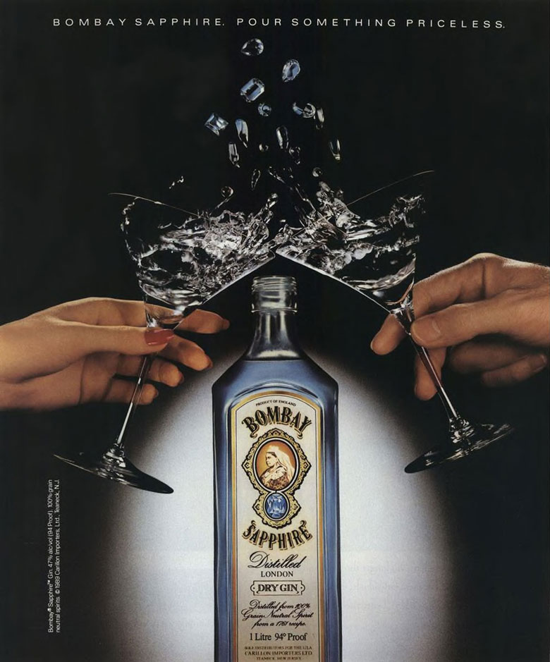 Bombay Sapphire Dry Gin Ad from Esquire Magazine, 1990, 03