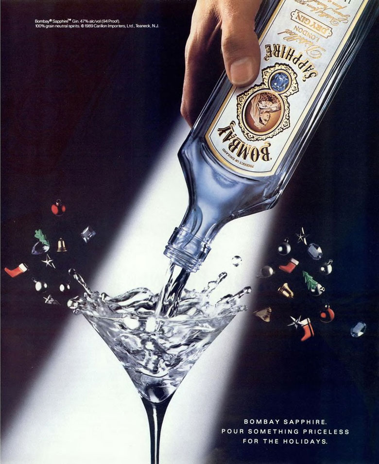 Bombay Sapphire Dry Gin Ad from Esquire Magazine, 1990, 12