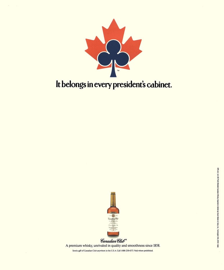 Canadian Club Whisky Ad from Esquire Magazine, 1989, 02