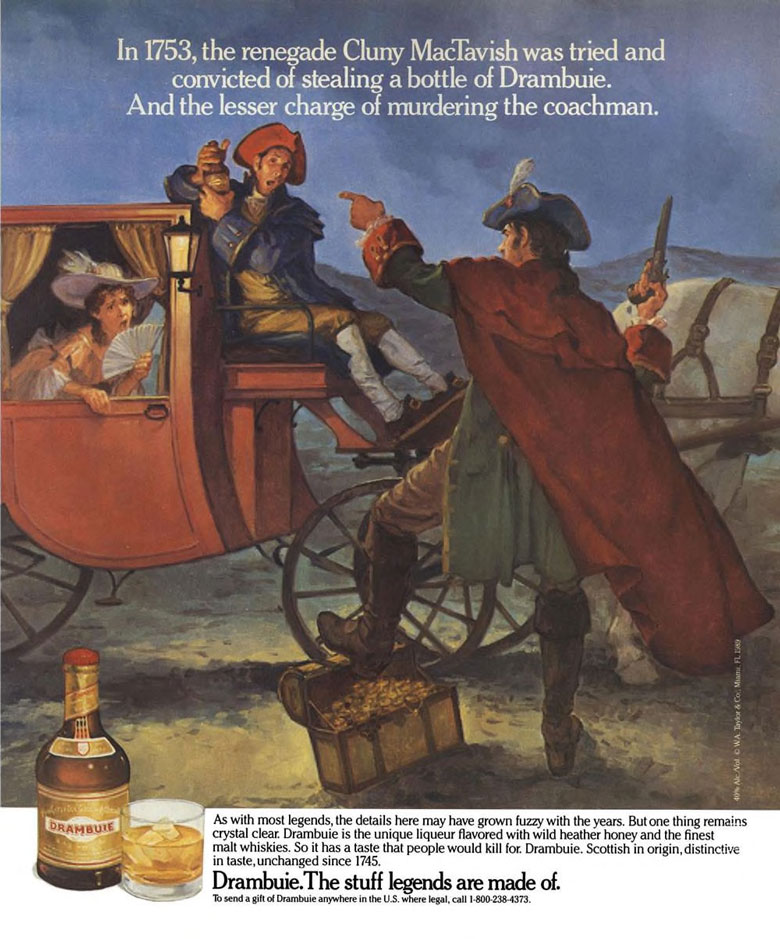 Drambuie Liqueur Ad from Esquire Magazine, 1989, 03