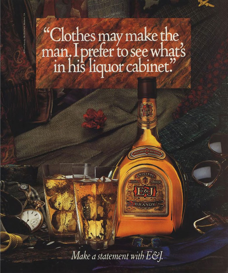 E&J American Brandy Ad from Esquire Magazine, 1989, 04