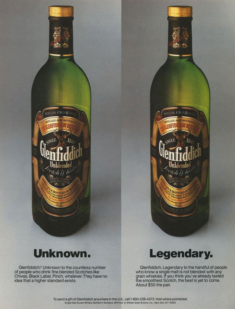 Glenfiddich Scotch Whisky Ad from Esquire Magazine, 1986, 05