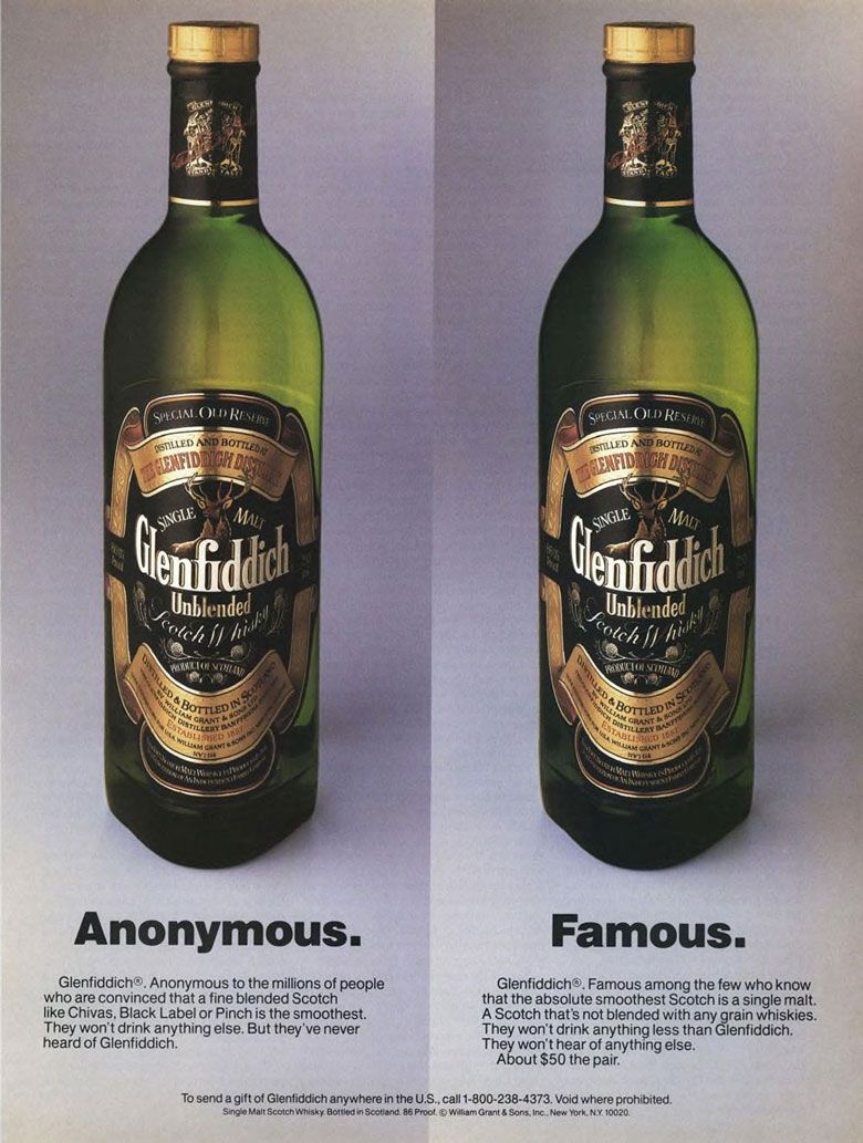 Glenfiddich Scotch Whisky Ad from Esquire Magazine, 1986, 10