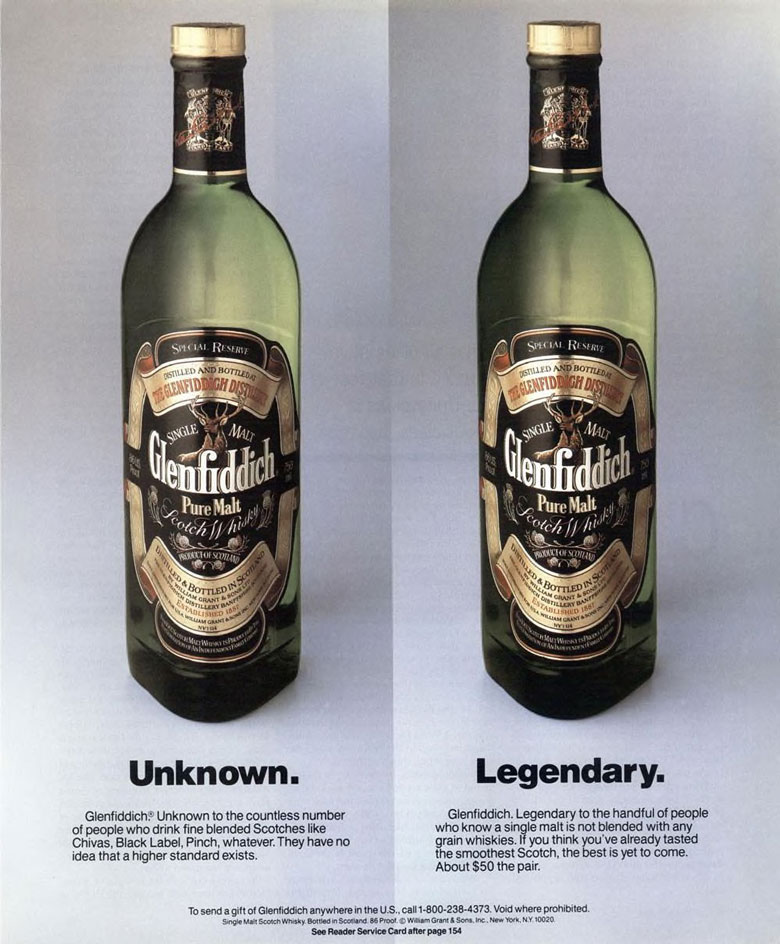 Glenfiddich Scotch Whisky Ad from Esquire Magazine, 1988, 03