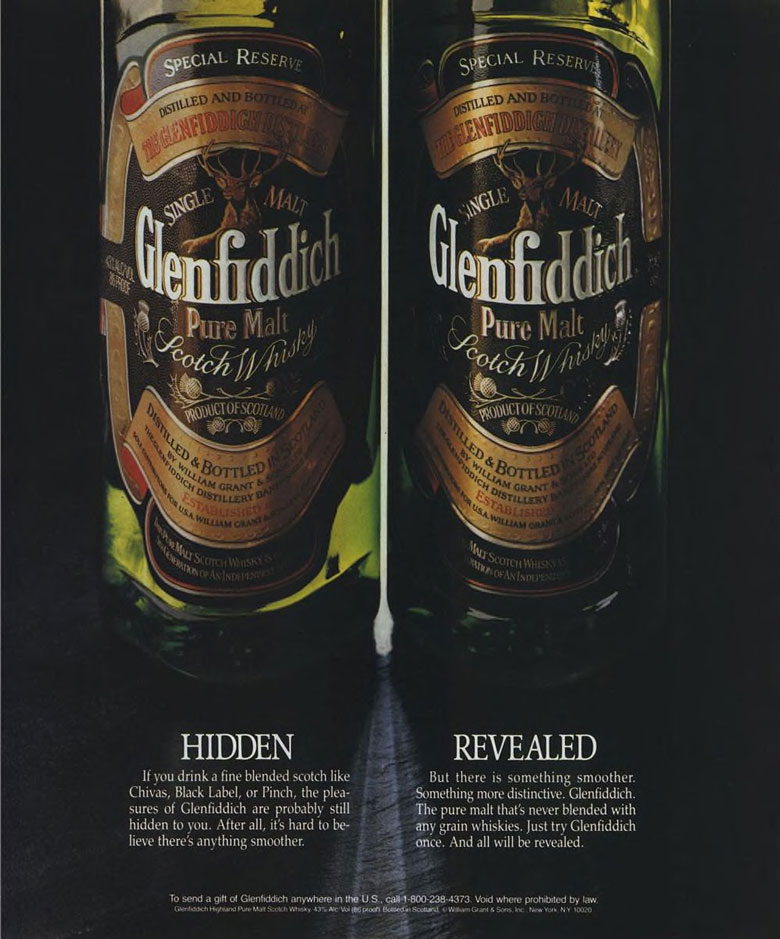 Glenfiddich Scotch Whisky Ad from Esquire Magazine, 1989, 03