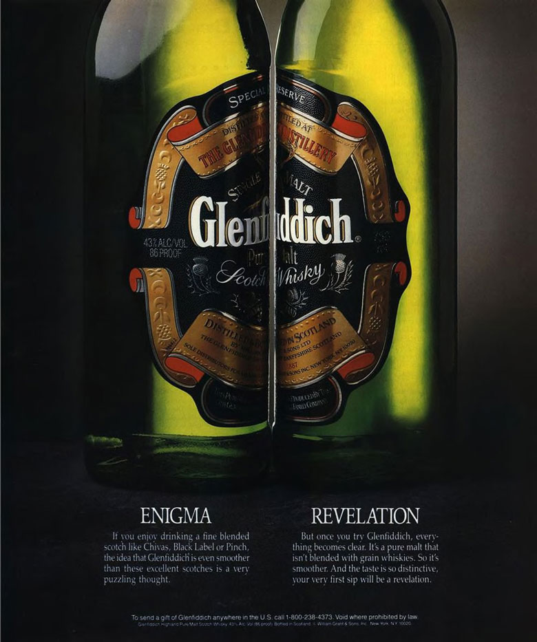 Glenfiddich Scotch Whisky Ad from Esquire Magazine, 1989, 05