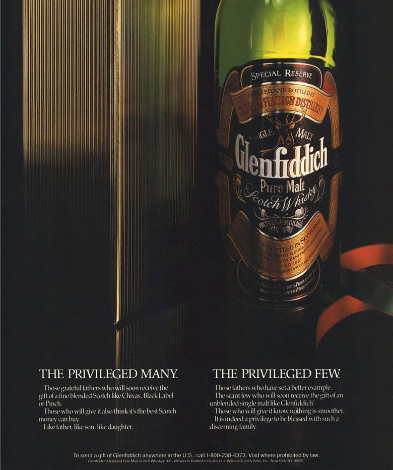 Glenfiddich Scotch Whisky Ad from Esquire Magazine, 1989, 06