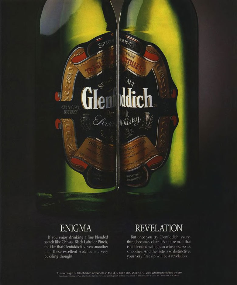 Glenfiddich Scotch Whisky Ad from Esquire Magazine, 1990, 03