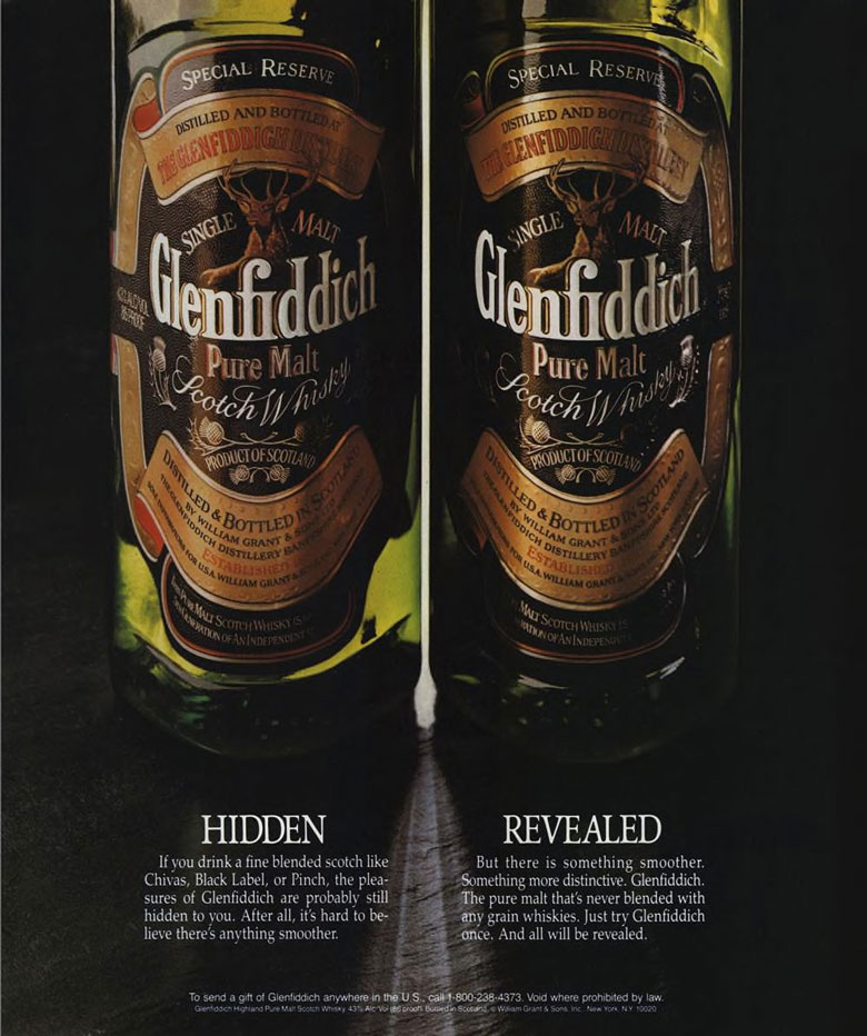 Glenfiddich Scotch Whisky Ad from Esquire Magazine, 1990, 05