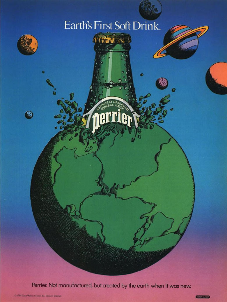 Perrier Mineral Water Ad from Esquire Magazine, 1984, 06