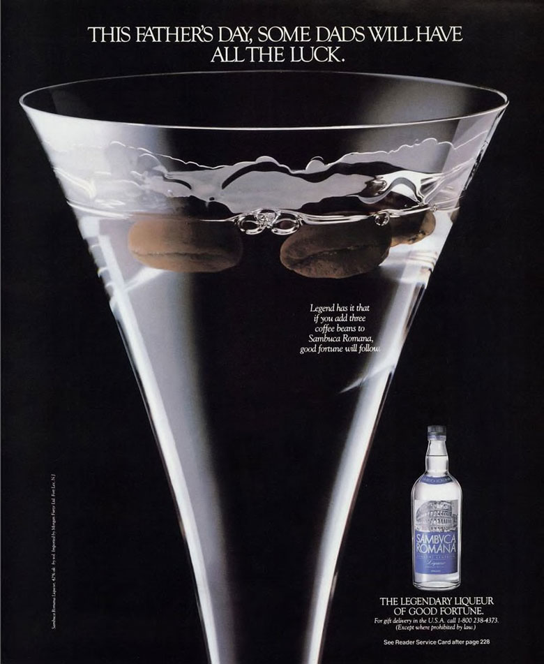 Sambuca Romana Ad from Esquire Magazine, 1988, 06