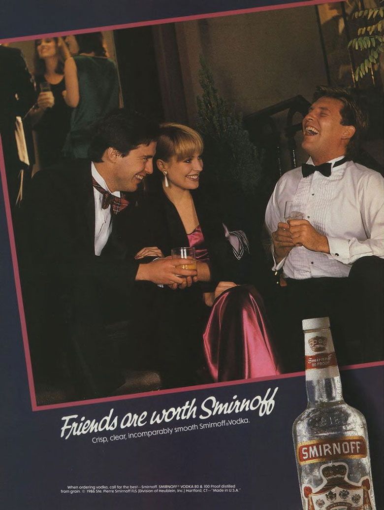 Smirnoff Vodka Ad from Esquire Magazine, 1986, 07