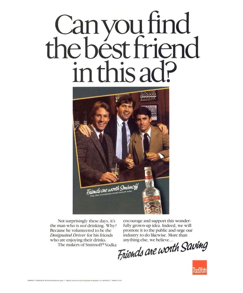 Smirnoff Vodka Ad from Esquire Magazine, 1987, 07