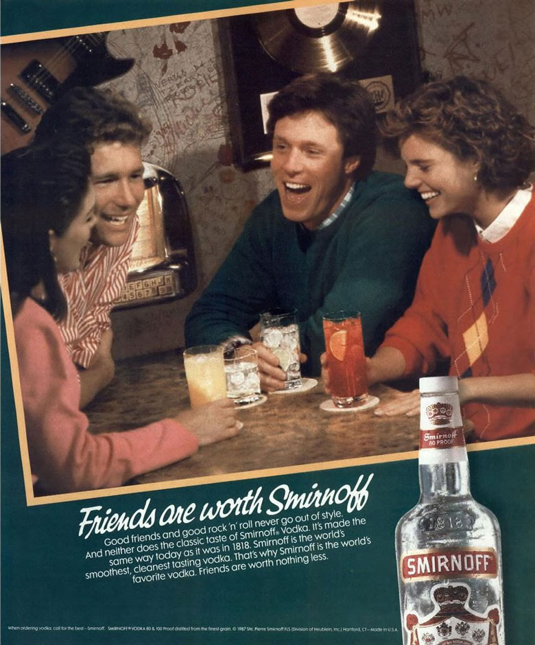 Smirnoff Vodka Ad from Esquire Magazine, 1987, 12