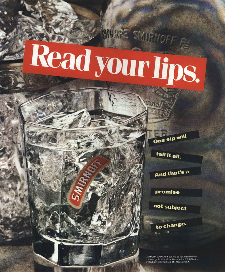 Smirnoff Vodka Ad from Esquire Magazine, 1990, 09