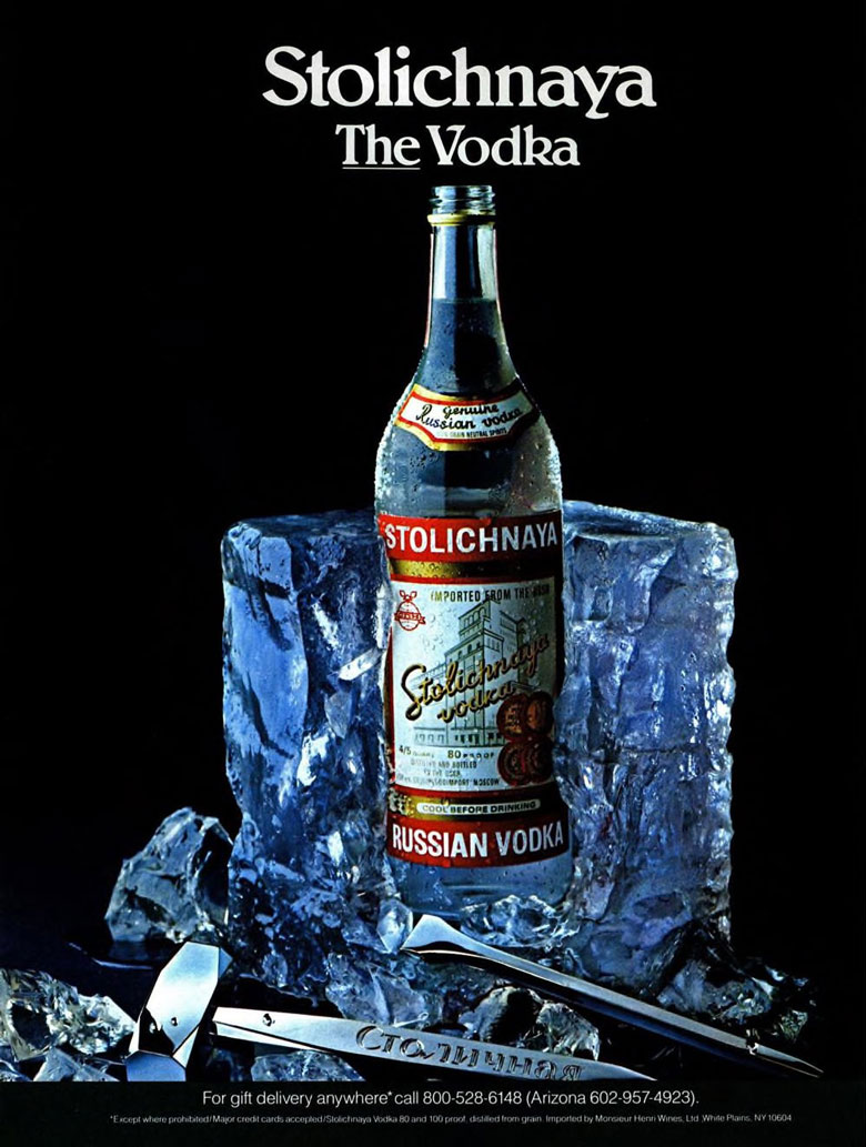 Stolichnaya Vodka Ad from Esquire Magazine, 1985