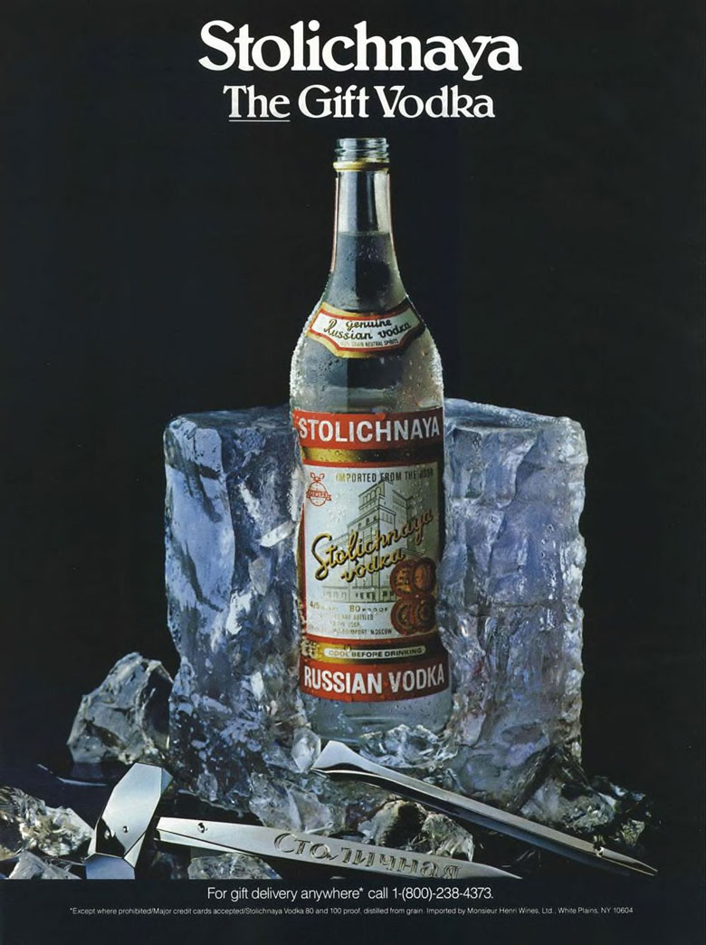 Stolichnaya Vodka Ad from Esquire Magazine, 1985