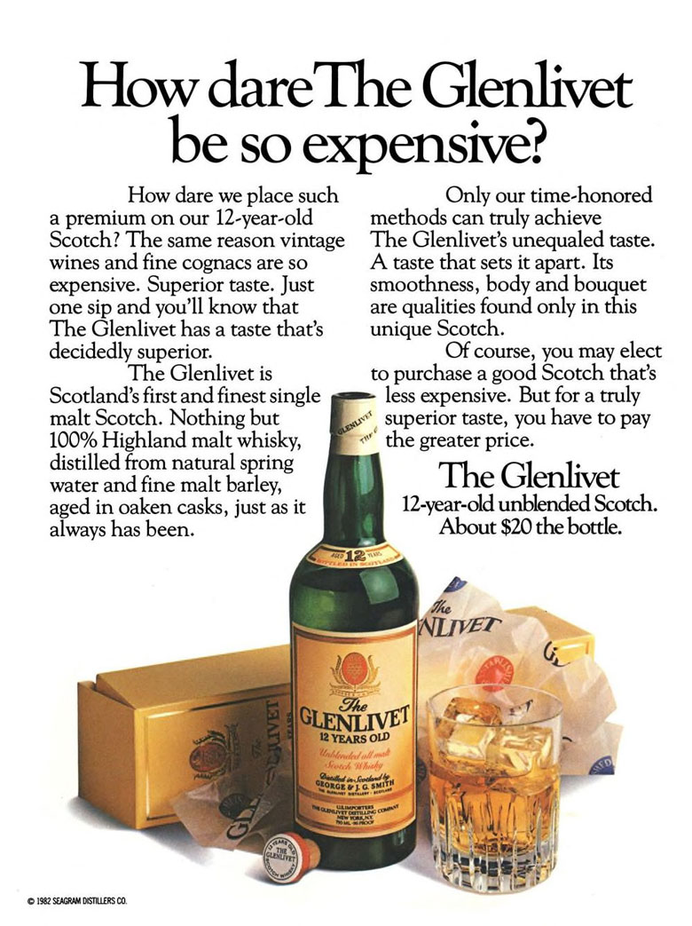 The Glenlivet Scotch Ad from Esquire Magazine, 1982