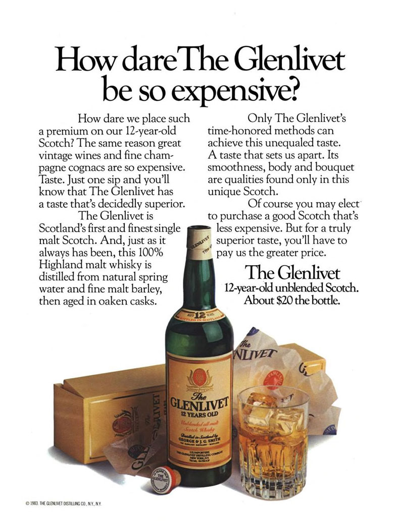 The Glenlivet Scotch Ad from Esquire Magazine, 1985