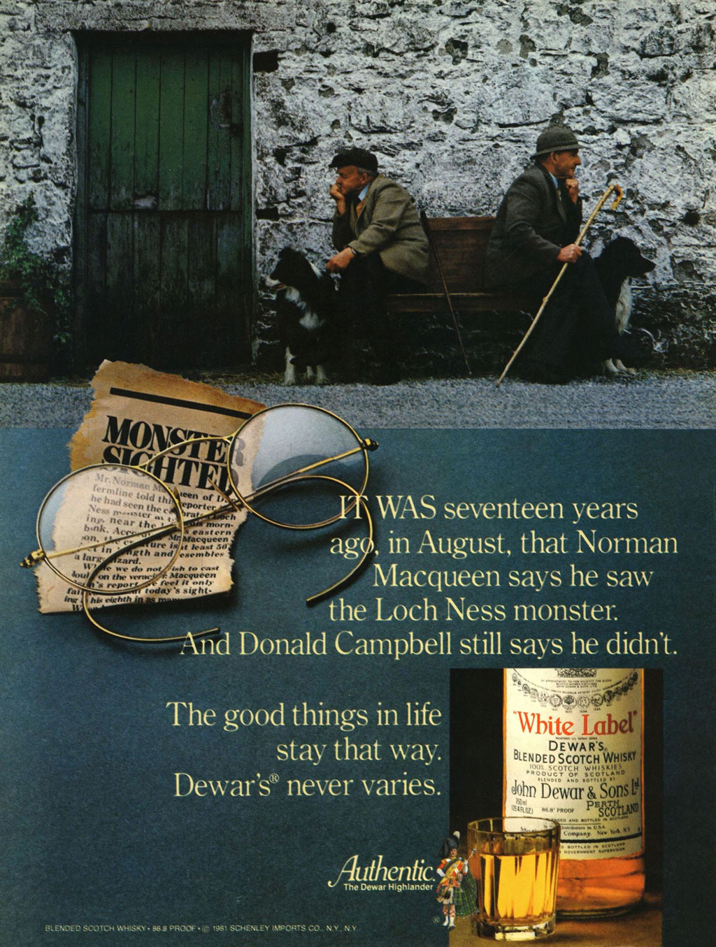 White Label Scotch Ad from Esquire Magazine, 1981