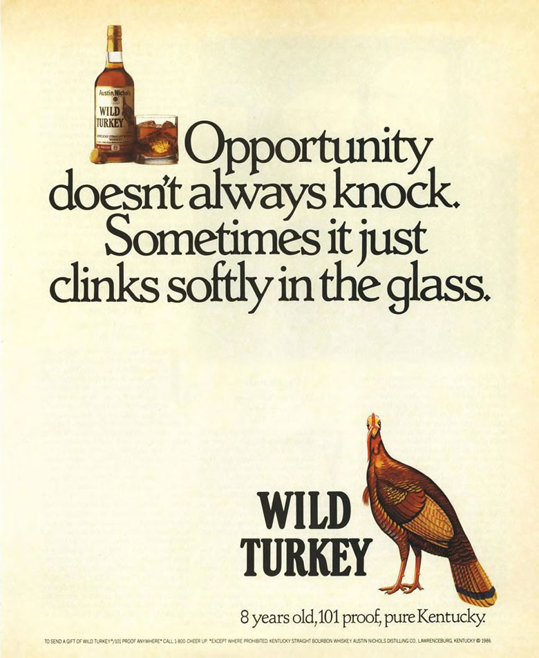Wild Turkey Whiskey Ad from Esquire Magazine, 1987, 11