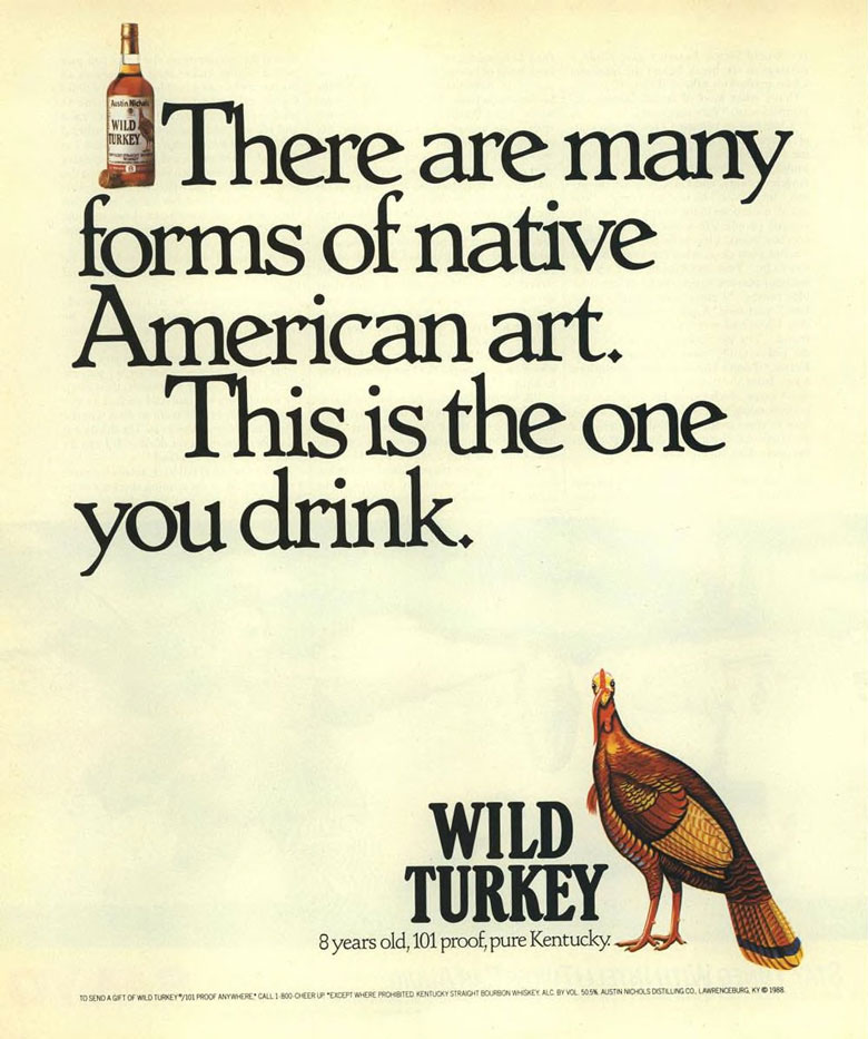 Wild Turkey Whiskey Ad from Esquire Magazine, 1989