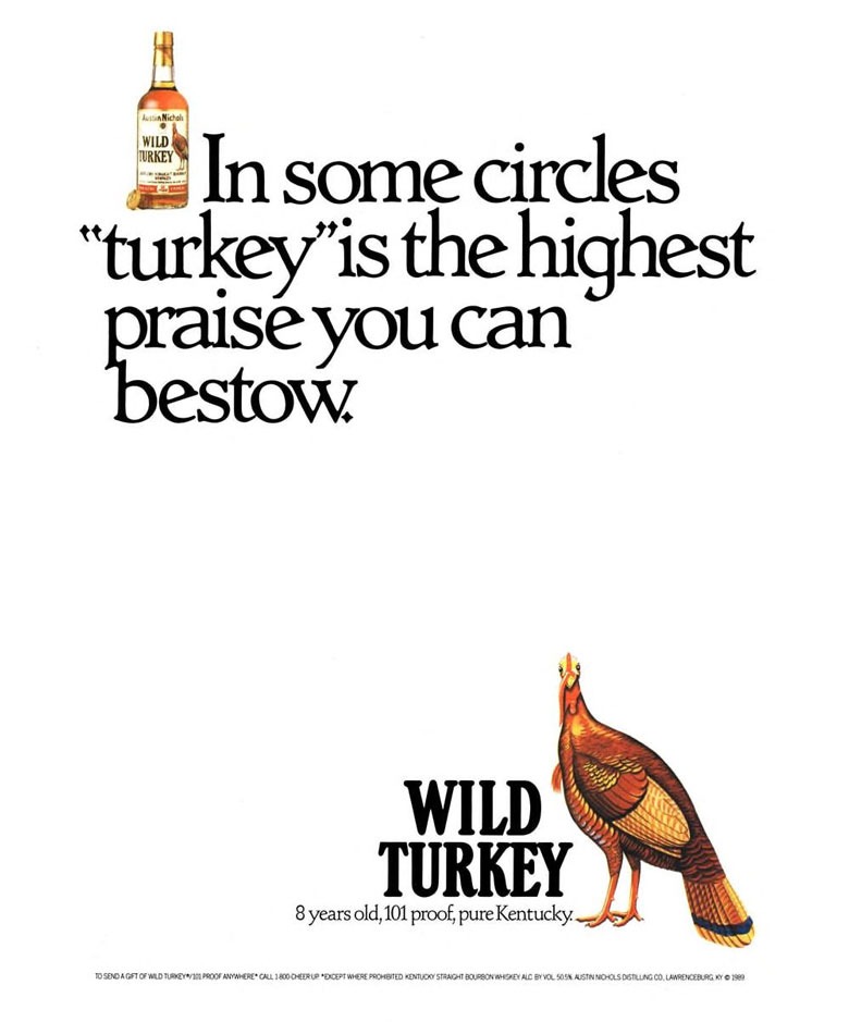 Wild Turkey Whiskey Ad from Esquire Magazine, 1990, 03