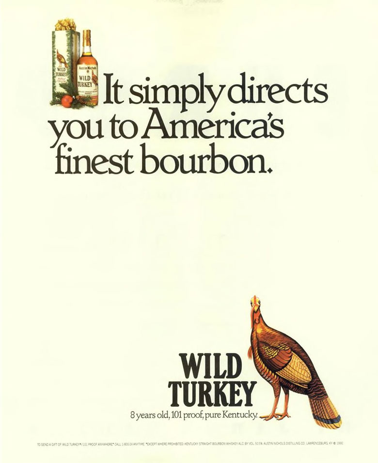 Wild Turkey Whiskey Ad from Esquire Magazine, 1990, 12